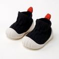 thumbnail image 2 of Ferjadq Baby Knit Upper Non‑Slip Soft Sole Sock Shoes Infant First Walking Walk Wear Socks Black,6-9 Months, 2 of 7