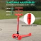 thumbnail image 3 of Monopatin Scooter para Niños de 2 a 5 Años Hurtle, 3 Ruedas con Luces LED, Mini Kickboard con Freno, Manillar Ajustable de 63 cm a 71 cm, Antideslizante, Patin del Diablo, Rojo, 3 of 7