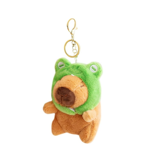 Llavero de peluche de capibara, llavero de coche único para amigos, familiares, niñas y niños. Verde