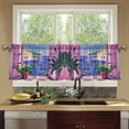 thumbnail image 4 of Yayeee Kitchen Curtains Tier Set of 2 Light Filtering 57"x36" Over Sink Window Panels, Purple Window Scene, 4 of 7