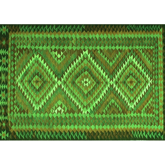 Ahgly Company Indoor Rectangle Persian Green Traditional Area Rugs, 5' x 8'