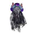 thumbnail image 2 of UNLLLL Halloween Large Rose Headband with Sheer Overlay, Gothic Bride Hair Accessory, Fancy Dress Costume Prop, for Themed Parties and Events (Dark Blue), 2 of 6