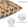 thumbnail image 4 of Rateoe Cute Dogs Head Pattern Throw Pillow Cover Premium Pillow Stuffer Sham Square for Decorative Cushion Bed Couch Sofa(Pillow insert not included), 4 of 8