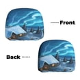 thumbnail image 6 of Kdxio Mountain Cottage In Snow Pattern Print 2 Piece Car Head Rest Covers Set Auto Front/Rear Seats Headrest Cover Universal Fit Most Cars,Sedan, SUV, 6 of 9