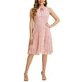 thumbnail image 1 of Vestido de verano floral A-Line sin mangas hasta la rodilla con pliegues para mujer XL color rosa claro, 1 of 5