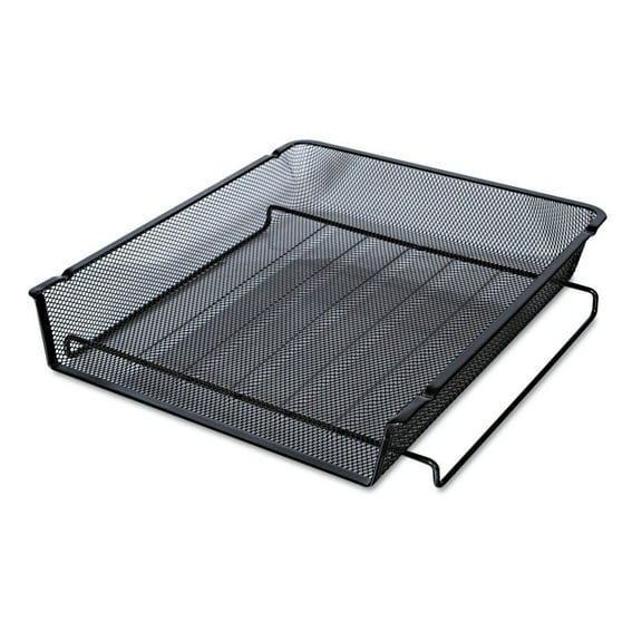 Deluxe Mesh Stackable 1-Section Letter Size 11.25 in. x 13 in. x 2.75 in. Front Load Tray - Black