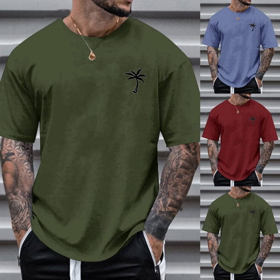 Mens Big and Tall T Shirts 3xlt Short/long Sleeve Big and Tall Athleisure Short Sleeve Shirts Oversized Gradient Boat Neck Casual Beach Basic Streetwear