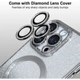 thumbnail image 5 of for Magnetic iPhone 14 Pro Max Phone Case with Full Camera Lens Protector [Compatible with Magsafe][N52 Magnets] Luxury Plating Cute Bling Clear 14 Pro Max Case for Women Men Girls, Silver, 5 of 13