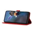 thumbnail image 5 of Leather For Apple iPhone 14 Pro Case Flower Embossed 3-card  Flip Wallet Leather Case with Card Holder Magnetic Closure ,Detachable Wrist Strap,Shockproof Phone Cases Cover,Red,For iPhone 14 Pro, 5 of 10