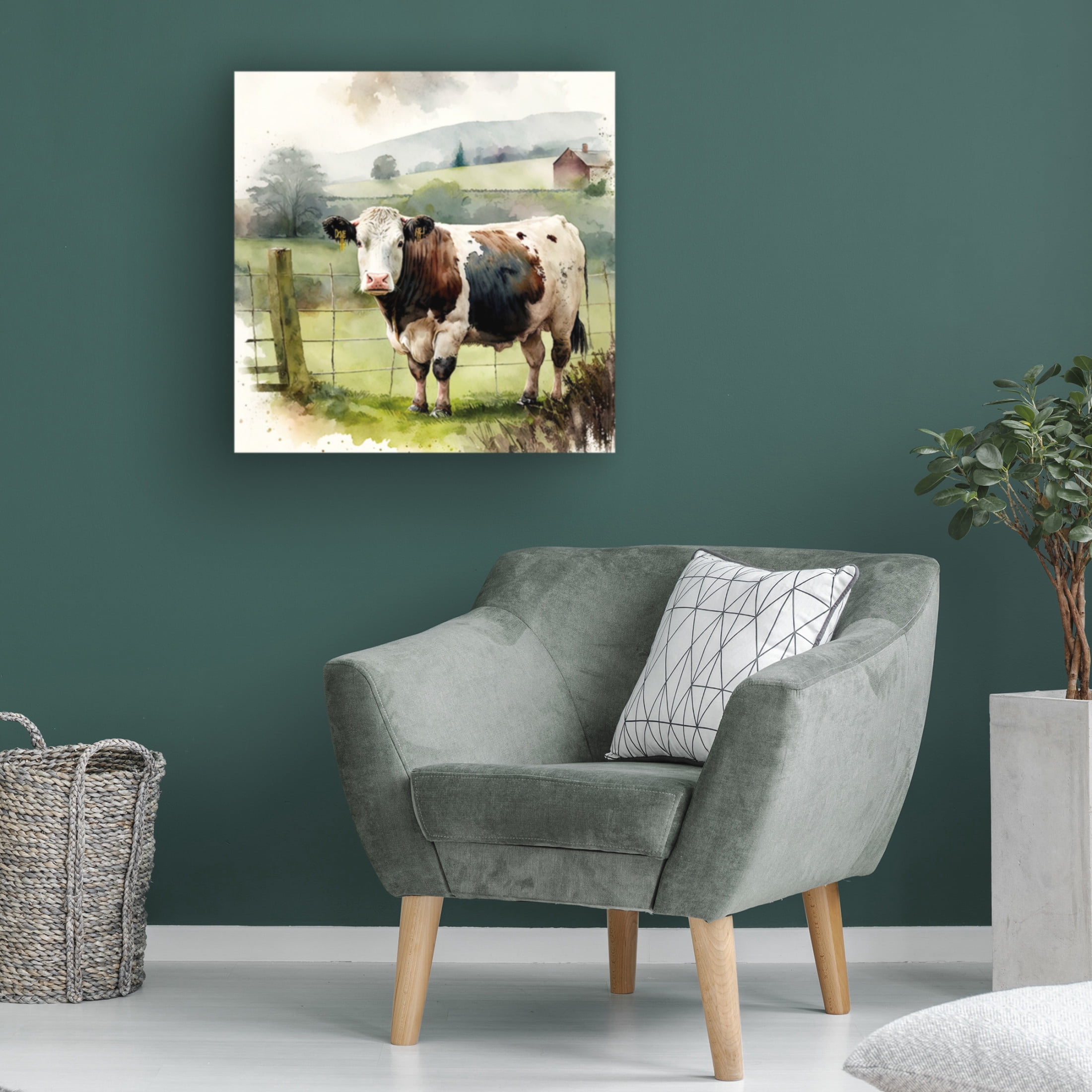 Canvas Wall Art - The Golden Valley 'Waiting For Spring' Wall Art for Living Room, Bedroom, or Office Décor by Trademark Fine Art - 35 x 35 Inches