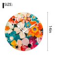 thumbnail image 2 of 14 Inch Wall Clock Battery Operated Silent Clock Decorative for Office, Kitchen, Outdoor, Living Room，Spring Flowers Rainbow Leaf Amazing, 2 of 4