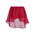 thumbnail image 2 of Yeahdor Kids Girls Ballet Dance Skirt Elastic Waistband Chiffon Veil Skirt Dancewear for Training Performance Costume Red 10-14, 2 of 7