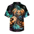 thumbnail image 3 of MLQIDK Halloween Scrubs for Mens Pumpkin Ghost Bat Fun Nurse Uniform Shirts Short Sleeve Big and Tall Scrubs Funny V Neck Scrub Shirts Pumpkin Ghost Bat Printed Nurse Uniforms Earthy Yellow 4XL, 3 of 4