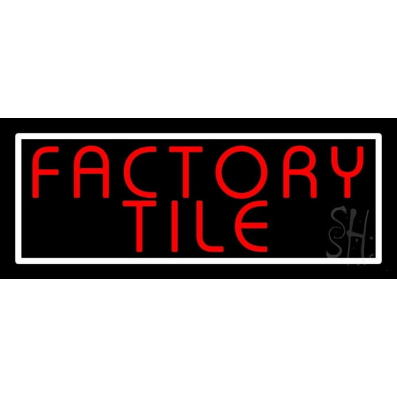 Factory Tile 1 LED Neon Sign 11" Tall x 27" Wide - inches Black Square Cut Acrylic Backing, with Dimmer - Premium built indoor Sign for Storefront, Store interior, Exhibition, Decor.