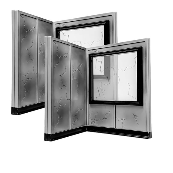 Set of 2 Breakable Window and Wall Playsets for WWE & AEW Wrestling Action Figures