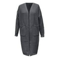 thumbnail image 4 of Long Cardigans for Women Lightweight Open Front Duster Knit Fashion Sweater Coats Trendy Cardigans with Pocket Fall Outfits for Women 2025 Trendy (Dark Gray, XXL), 4 of 4