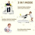 thumbnail image 2 of AILEEKISS 3 in 1 Baby Walker with Wheels, Foldable Infant Walker Girl Toddler Activity Center, Grey, 2 of 5