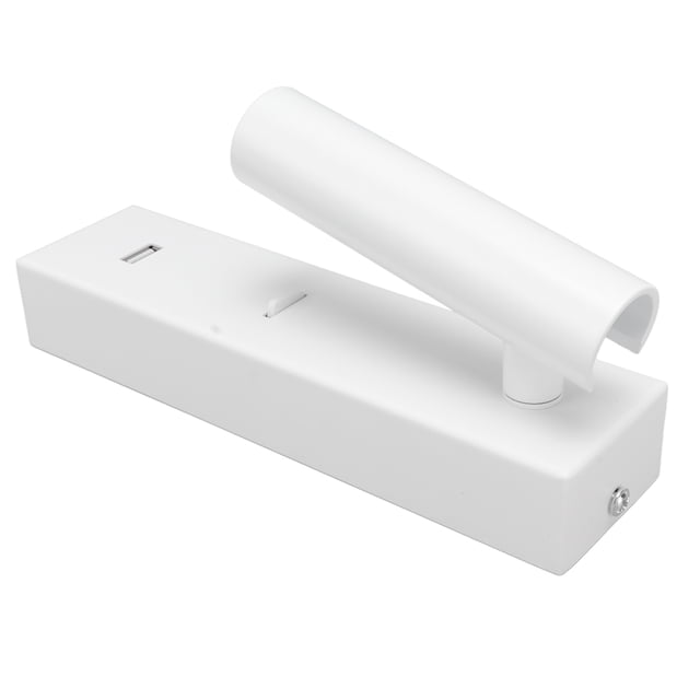 Plug In Wall Lamp, Adjustable Angle Decorative Wall Mounted Reading Light Support USB Output Minimalist Aluminum Alloy With Switch For Hotel Warm Light