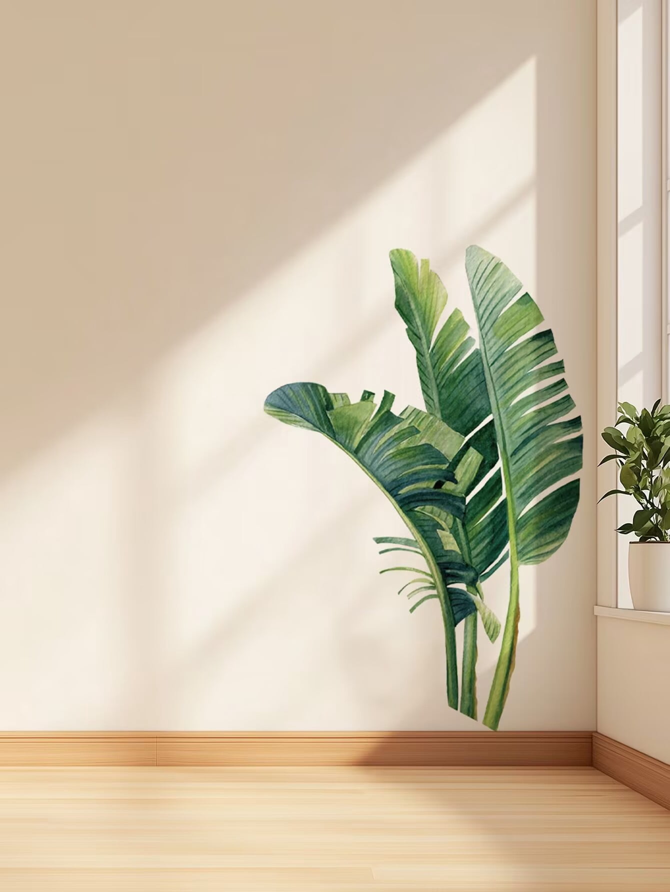 Leaf plants Wall Decals, Tree Wall Stickers Large Tree Wall Decals Peel and Stick Green Trees Wall Decals Christmas Tree Wall Stickers Forest Tree Wall Stickers for Nursery Bedroom Kids Room Decor