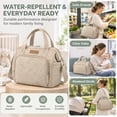 thumbnail image 7 of DEFAHN Small Diaper Bag Backpack,Baby Diaper Bag with 9 Pockets, 2 Insulated Pockets,Stroller Clip,Lightweight Convertible Tote Bag for Women Apricot, 7 of 7