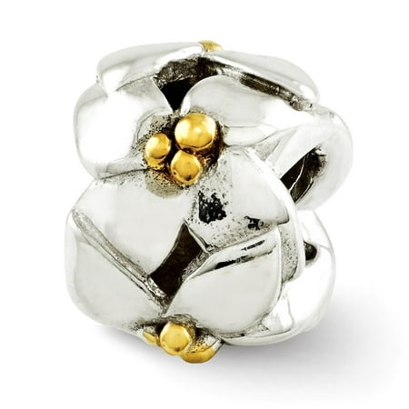 Roy Rose Jewelry Sterling Silver Reflection Beads Gold-plated & Polished Flowers (Best Way To Polish Silver Jewelry)