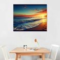 thumbnail image 2 of JEUXUS  Blue Ocean Seascape Canvas Prints Wall Art Sea Beach Pictures Sunset Waves Paintings for Living Room Bedroom Home Decorations Office Modern Framed Ready to Hang Artwork, 2 of 4