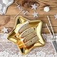 thumbnail image 5 of SLYNSHome - 10 Pcs - Christmas Tableware Plates - 7 inch - Disposable - Star Shaped - Xmas Themed Dessert/Dinner Plates for Holiday Wedding Party Home Decoration (Gold), 5 of 9