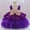 Purple, variant on Girls' Party Dress Flower Wedding Dress Elegant Formal Dress Toddler Girls Net Yarn Embroidery Rhinestone Bowknot Birthday Party Gown Long Dresses Headband Suit 6-12 Months