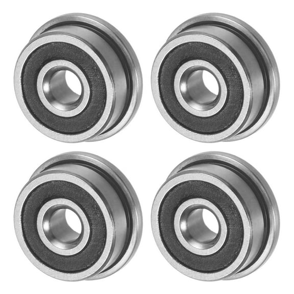 Uxcell 4-Pack F623-2RS Flanged Ball Bearing, 3x10x4mm Rubber Sealed Chrome Steel for Wheelbarrow