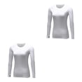 thumbnail image 3 of Jumpingount Ropa Interior Térmica Camiseta Manga Larga Ropa Térmica Mujer Invierno Blanco METRO 2Conjunto, 3 of 6