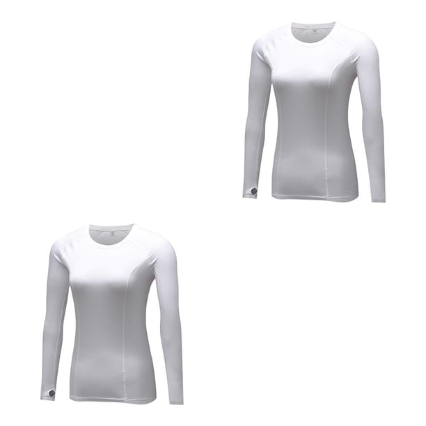 Qarigey Ropa interior térmica Camiseta de secado rápido Ropa térmica Invierno Mujer Blanco METRO 2Conjunto