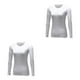 thumbnail image 4 of Minnieouse Camiseta Base Ropa interior térmica Tops cálidos Camiseta transpirable Tallas grandes Ropa térmica amigable con la piel Ropa Blanco METRO 2piezas, 4 of 6