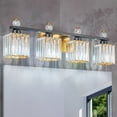 thumbnail image 4 of Over Mirror Crystal Bathroom Vanity Light 4-Light BlackGold Vanity Light for Bathroom Dressing table, 4 of 10
