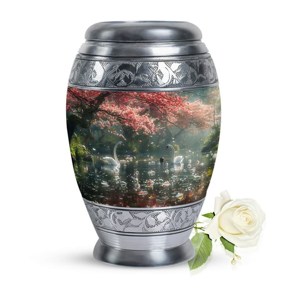 Springtime Swan Keepsake Urns For Ashes Small - Cremation Urns For Human Ashes Adult Female - Urns For Adult Male Small - Small Cremation Urns For Human Ashes (Size -3inch,1pcs)