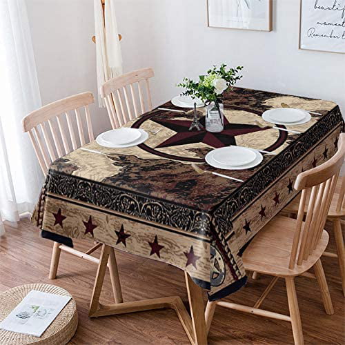 Washable Stain/Wrinkle Resistant Black Red Vintage Flower Party Tablecloth Cotton Linens Table Covers for Kitchen Dinning Wedding Decoration HELLOWINK Rectangle Table Cloths 60x120inch 
