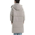 thumbnail image 3 of PUFFIT Women Long Puffer Jacket Hood Winter Water Repellent Wind-resistant Warm Ladies Quilted Padded Coat Big Pocket, 3 of 6