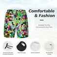 thumbnail image 5 of Daiia Colorful Tie Dye Stained Glass Mens Swim Trunks Swim Shorts Quick Dry Swim Shorts with Mesh Lining Pockets-Small, 5 of 9