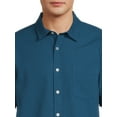 thumbnail image 5 of George Men's Seersucker Button Up Shirt with Short Sleeves, 5 of 6