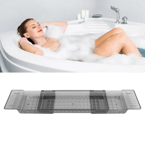 Expandable Bath Tray for Bathtubs, Bathtub Caddy Tray, Plastic Shower and Bath Shelf Caddy, Bathtub Tray, Expandable Bathroom Tray, Bathtub Bathroom Organizer With Non Slip Handle