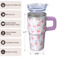 thumbnail image 3 of 20OZ Flamingo Tumbler with Handle Durable Travel Tumbler Perfect Gifts for Women Flamingo Lovers Suitable for Birthday Christmas Events Home Use, 3 of 6