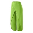 thumbnail image 4 of Fangasis Women Palazzo Pant Wide Leg Trousers High Waist Yoga Pants Ladies Casual Bottoms Stretch Sport Light Green L, 4 of 8