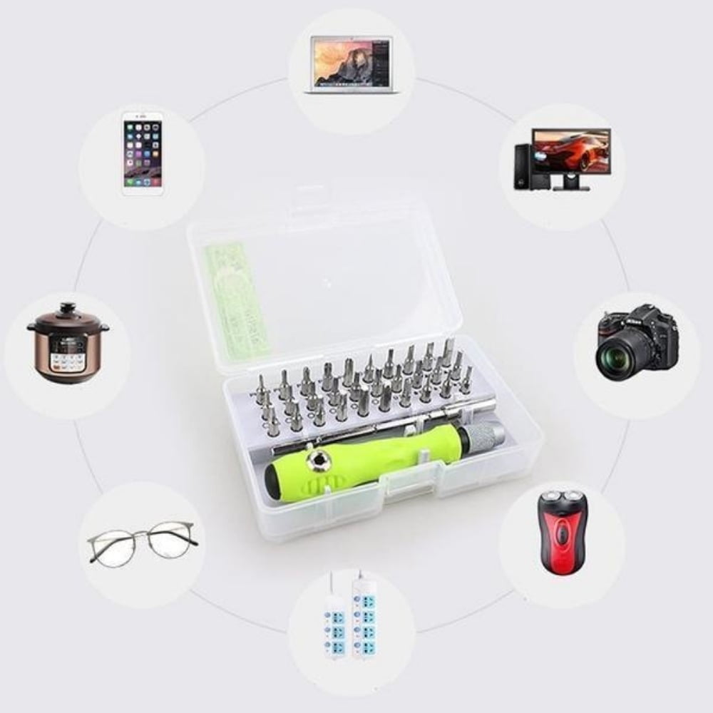LigoWave 32-in-1 Screwdriver Set ,Multipurpose Disassemble Electronic Repair Tools, Portable Phone Repair,Green