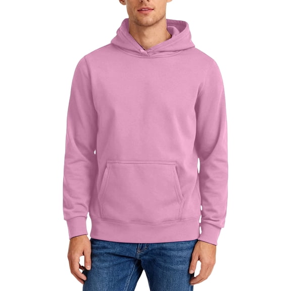 Boyscolos Mens Sweatshirt Basic Hooded Pullover Hoodies Unisex Men Fall Casual Fitness Long Sleeve Athletic Hoody with Pocket Pink 2XL