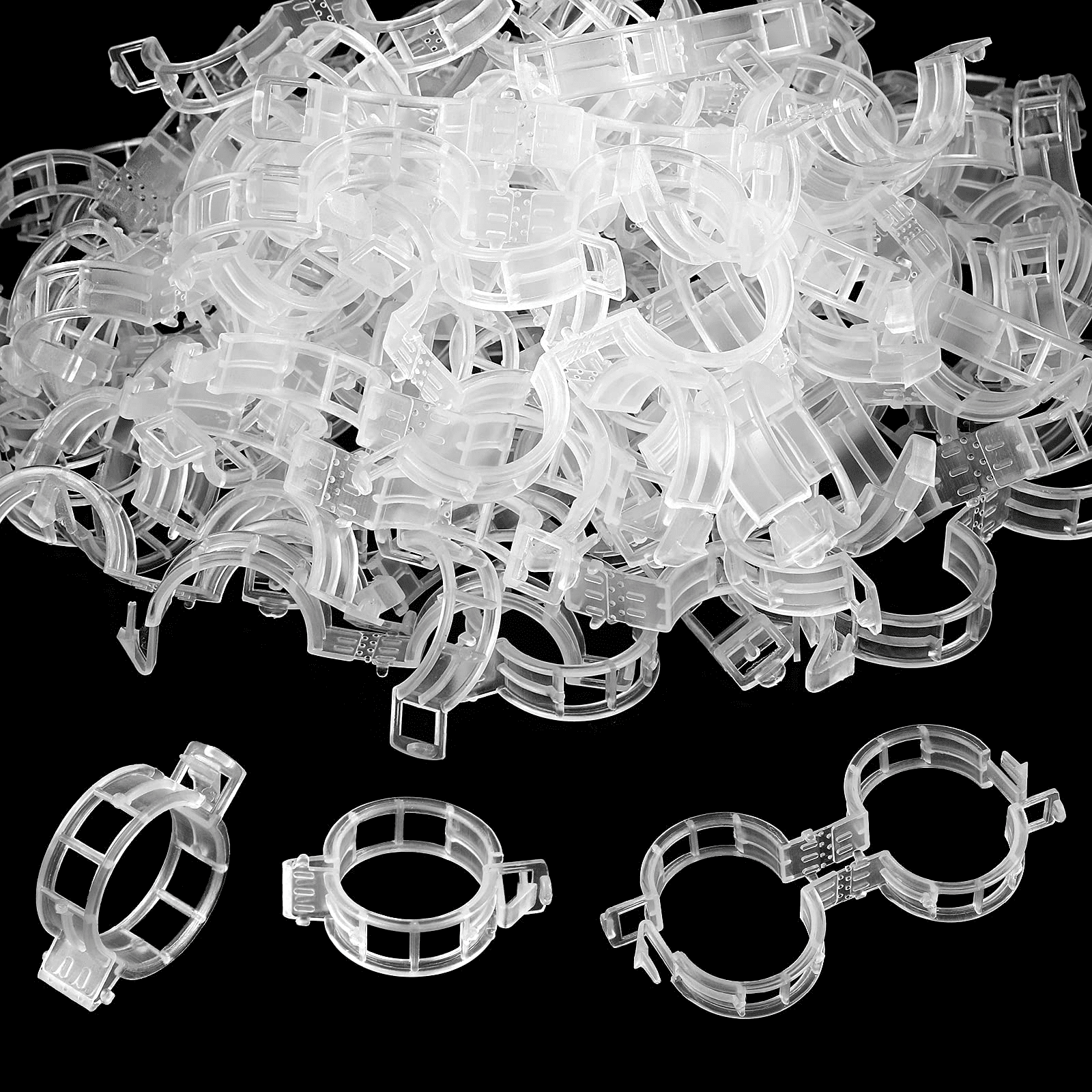 200 Pcs Plant Support Clips, Garden Support Clips, Tomato Vine Clips, Grape Vine Clips, Vegetables Plants Trellis Clips, Garden Clips to Grow Upright Makes Plants Healthier, 1' Inner Diameter