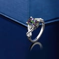 thumbnail image 5 of Gem Stone King 1.85 Cttw Oval Green Mystic Topaz and Round White Topaz 925 Sterling Silver 3-Stone Ring | Three Stone Wedding Anniversary Promise Ring for Women | Size 5,6,7,8,9, 5 of 5