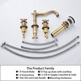 thumbnail image 3 of GGStudy 8-16 inch Two Handles 3 Holes Widespread Bathroom Sink Faucet Antique Brass Basin Mixer Tap Faucet Matching Metal Pop Up Drain with Overflow, 3 of 9