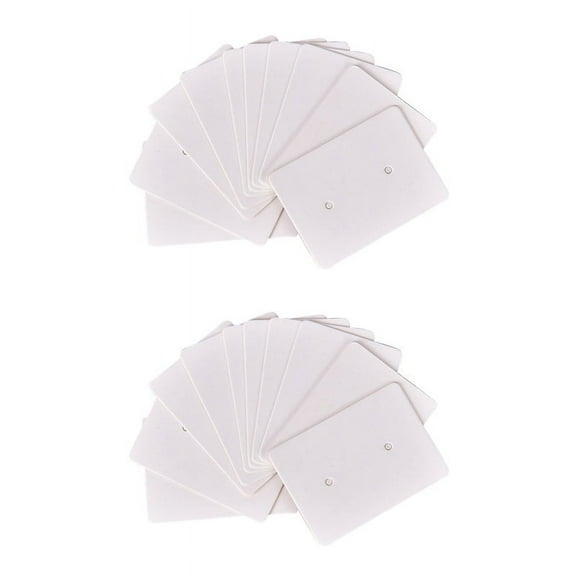 200Pcs Blank Earrings Ear Studs Tag Paper Display Card Hanging Jewelry White