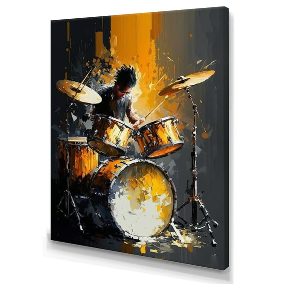 Designart Drummer On Stage Canvas Wall Art