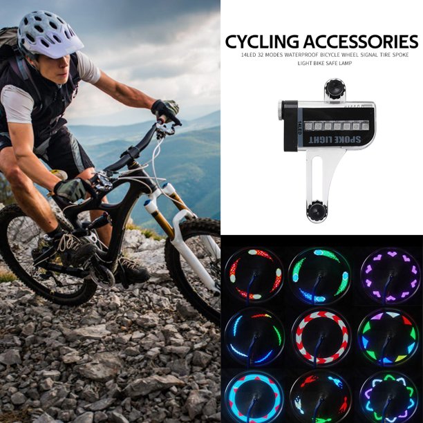 2 uds, luz LED impermeable para radios de bicicleta, lámpara de advertencia para rueda de bicicleta de montaña Sywqhk Accesorios para bicicletas