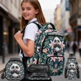 thumbnail image 2 of Yspwyqan Panda Floral Backpack Set for School Kids, Lunch Box Set 4Pcs Large Capacity Girls Backpack Padded Straps Front Pocket Trendy Daypack for Ages 8-15 Travel, 2 of 7